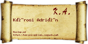 Károsi Adrián névjegykártya