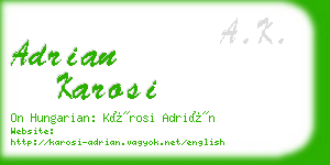 adrian karosi business card